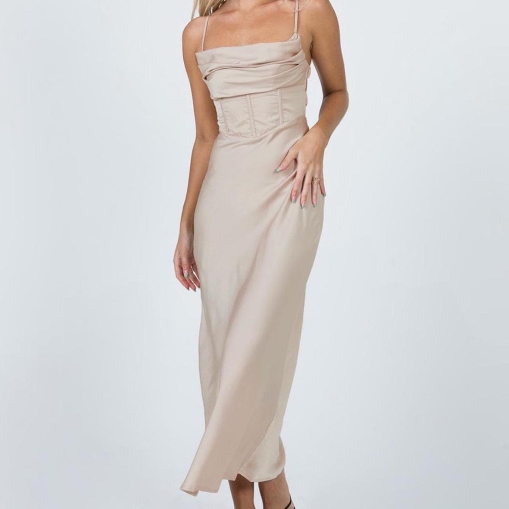 Princess Polly Women's Cream Corset Midi Dress